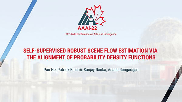 Self-Supervised Robust Scene Flow Estimation via the Alignment of Probability Density Functions