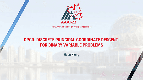 DPCD: Discrete Principal Coordinate Descent for Binary Variable Problems