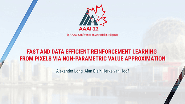 Fast and Data Efficient Reinforcement Learning from Pixels via Non-Parametric Value Approximation