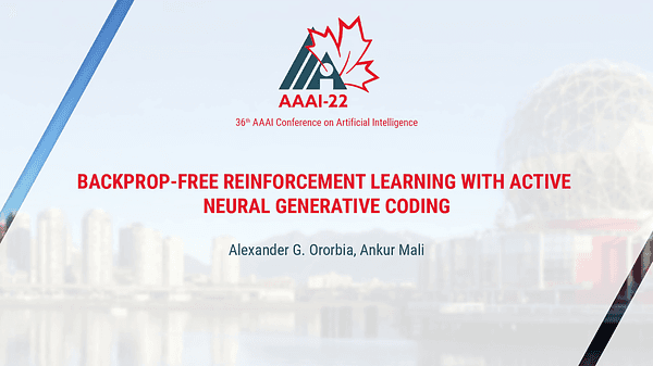 Backprop-Free Reinforcement Learning with Active Neural Generative Coding