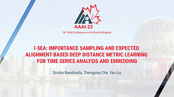 I-SEA: Importance Sampling and Expected Alignment-Based Deep Distance Metric Learning for Time Series Analysis and Embedding
