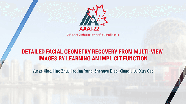 Detailed Facial Geometry Recovery from Multi-View Images by Learning an Implicit Function