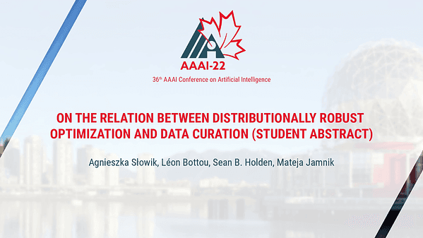 On the Relation between Distributionally Robust Optimization and Data Curation (Student Abstract)