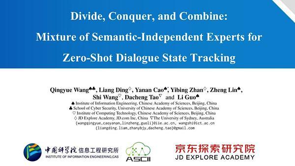 Divide, Conquer, and Combine: Mixture of Semantic-Independent Experts for Zero-Shot Dialogue State Tracking