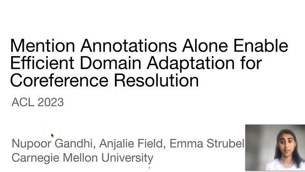 Annotating Mentions Alone Enables Efficient Domain Adaptation for Coreference Resolution