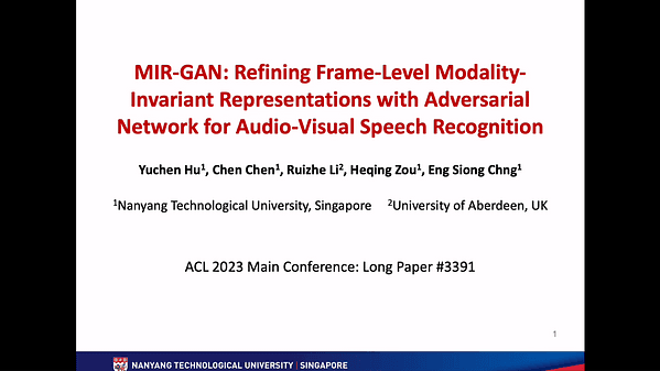 MIR-GAN: Refining Frame-Level Modality-Invariant Representations with Adversarial Network for Audio-Visual Speech Recognition