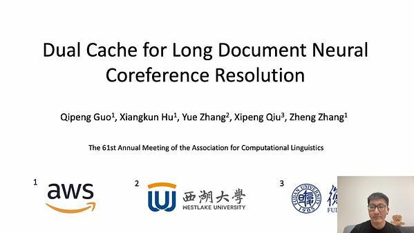 Dual Cache for Long Document Neural Coreference Resolution
