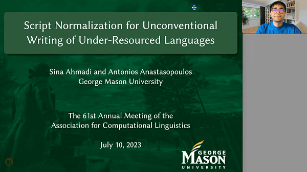 Script Normalization for Unconventional Writing of Under-Resourced Languages in Bilingual Communities