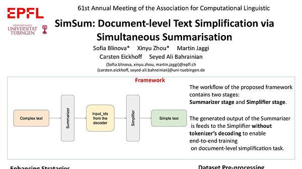 SIMSUM: Document-level Text Simplification via Simultaneous Summarization