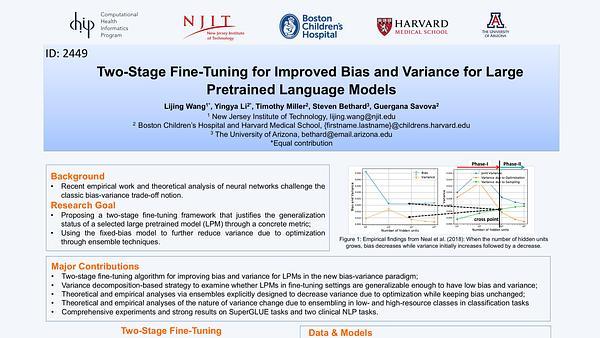 Two-Stage Fine-Tuning for Improved Bias and Variance for Large Pretrained Language Models