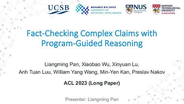 Fact-Checking Complex Claims with Program-Guided Reasoning