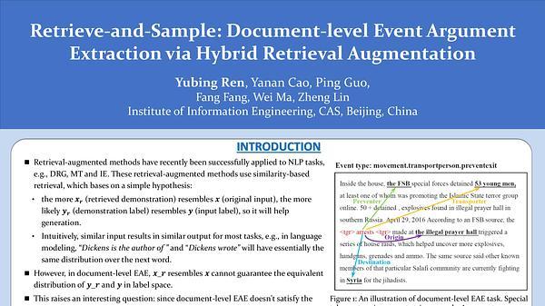 Retrieve-and-Sample: Document-level Event Argument Extraction via Hybrid Retrieval Augmentation