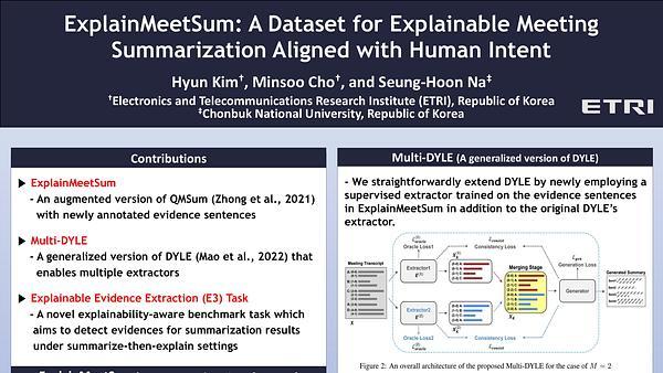 ExplainMeetSum: A Dataset for Explainable Meeting Summarization Aligned with Human Intent