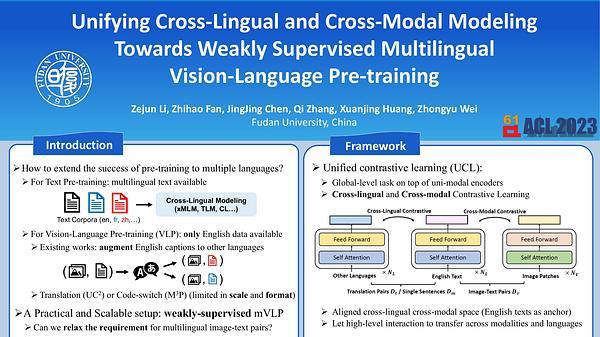 Unifying Cross-Lingual and Cross-Modal Modeling Towards Weakly Supervised Multilingual Vision-Language Pre-training