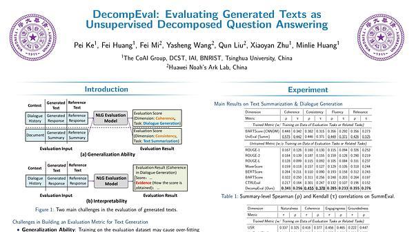 DecompEval: Evaluating Generated Texts as Unsupervised Decomposed Question Answering