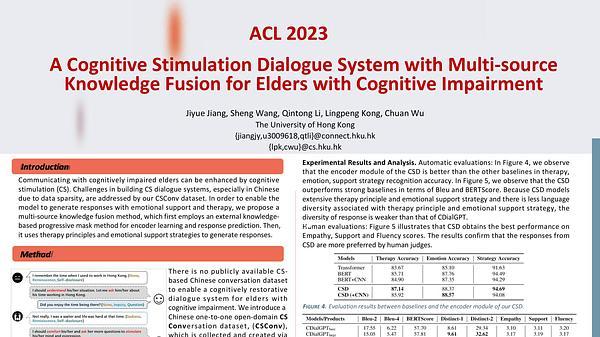 A Cognitive Stimulation Dialogue System with Multi-source Knowledge Fusion for Elders with Cognitive Impairment