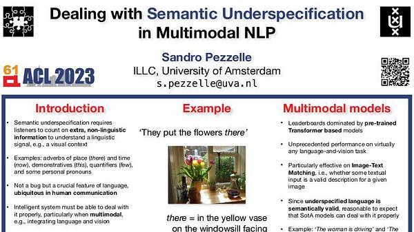 Dealing with Semantic Underspecification in Multimodal NLP