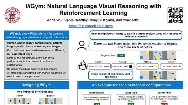 lilGym: Natural Language Visual Reasoning with Reinforcement Learning