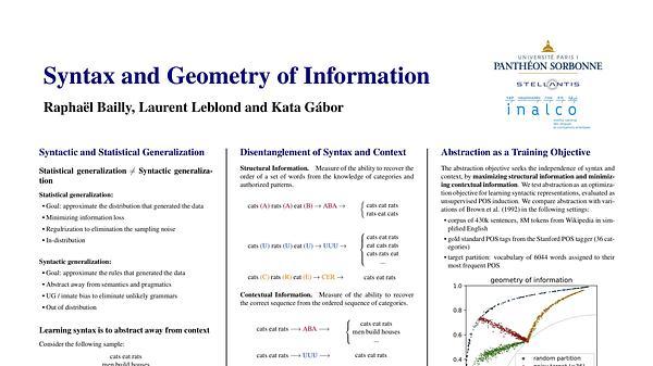 Syntax and Geometry of Information