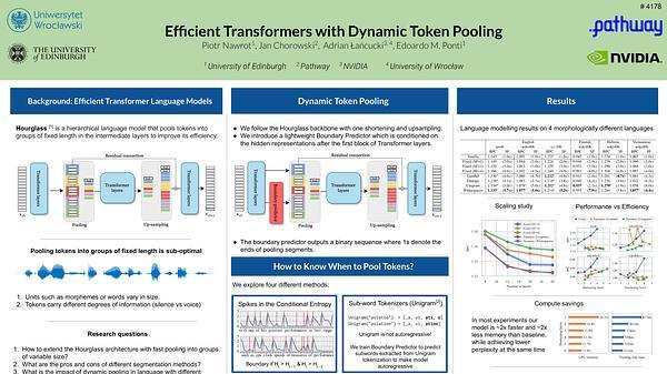 Efficient Transformers with Dynamic Token Pooling