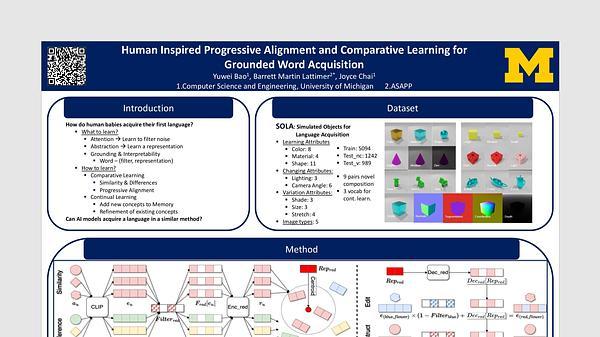 Human Inspired Progressive Alignment and Comparative Learning for Grounded Word Acquisition