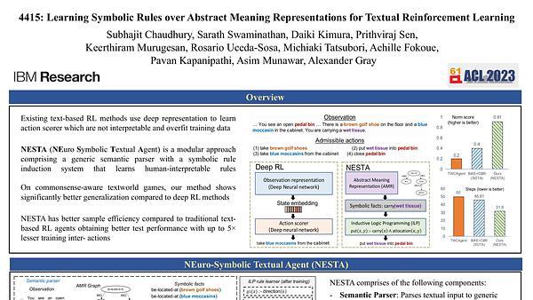 Learning Symbolic Rules over Abstract Meaning Representations for Textual Reinforcement Learning