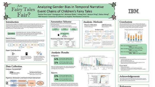 Are Fairy Tales Fair? Analyzing Gender Bias in Temporal Narrative Event Chains of Children's Fairy Tales