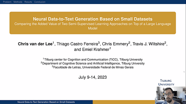 Neural Data-to-Text Generation Based on Small Datasets: Comparing the Added Value of Two Semi-Supervised Learning Approaches on Top of a Large Language Model