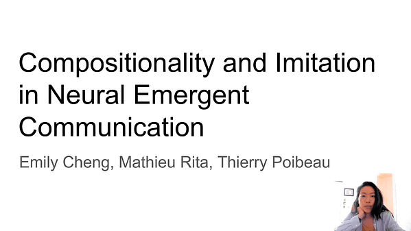 On the Correspondence between Compositionality and Imitation in Emergent Neural Communication