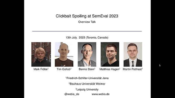 SemEval-2023 Task 5: Clickbait Spoiling