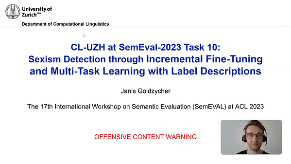 CL-UZH at SemEval-2023 Task 10: Sexism Detection through Incremental Fine-Tuning and Multi-Task Learning with Label Descriptions