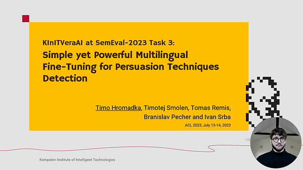 KInITVeraAI at SemEval-2023 Task 3: Simple Yet Powerful Multilingual Fine-Tuning for Persuasion Techniques Detection