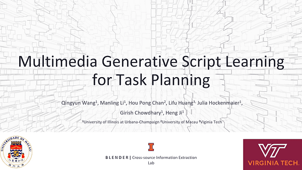 Multimedia Generative Script Learning for Task Planning