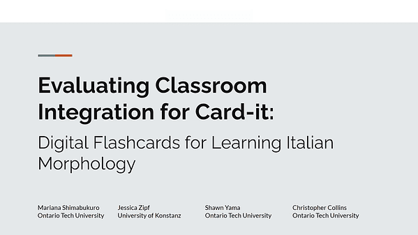 Evaluating Classroom Potential for Card-it: Digital Flashcards for Studying and Learning Italian Morphology
