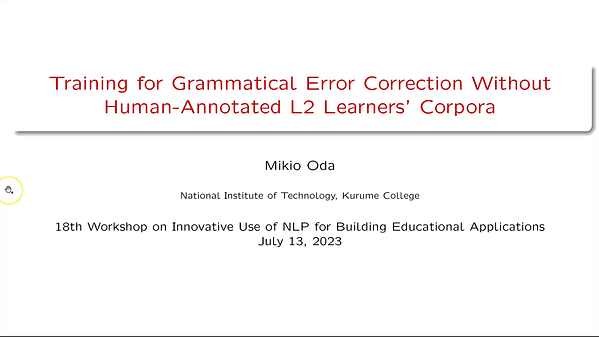 Training for Grammatical Error Correction Without Human-Annotated L2 Learners' Corpora