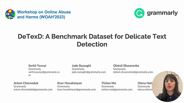 DeTexD: A Benchmark Dataset for Delicate Text Detection