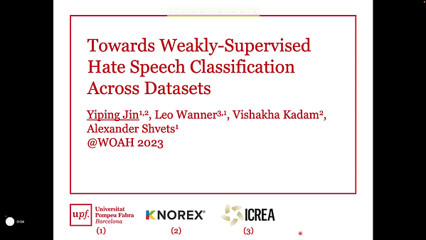 Towards Weakly-Supervised Hate Speech Classification Across Datasets