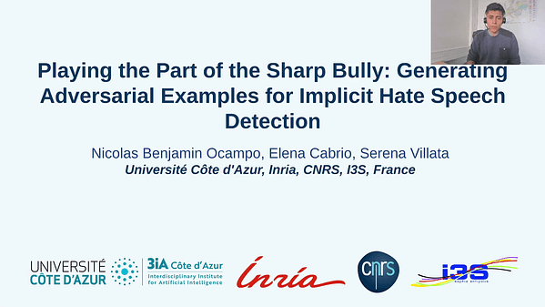 Playing the Part of the Sharp Bully: Generating Adversarial Examples for Implicit Hate Speech Detection