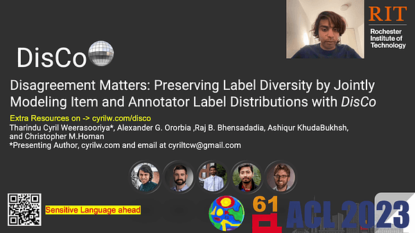 Disagreement Matters: Preserving Label Diversity by Jointly Modeling
Item and Annotator Label Distributions with DisCo