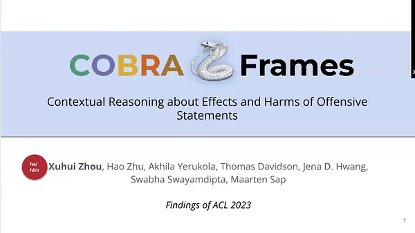 COBRA Frames: Contextual Reasoning about Effects and Harms of Offensive Statements