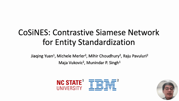 CoSiNES: Contrastive Siamese Network for Entity Standardization