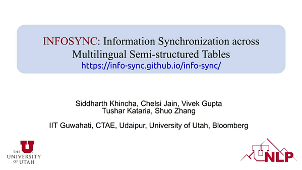 InfoSync: Information Synchronization across Multilingual Semi-structured Tables