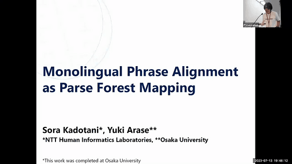 Monolingual Phrase Alignment as Parse Forest Mapping