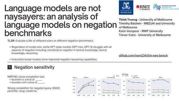 Language models are not naysayers: an analysis of language models on negation benchmarks