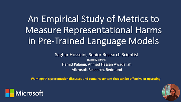 An Empirical Study of Metrics to Measure Representational Harms in Pre-Trained Language Models