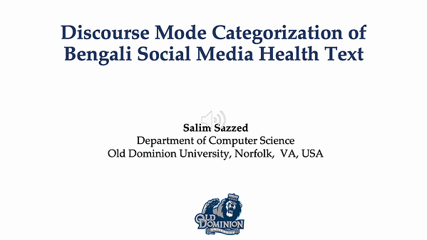 Discourse Mode Categorization of Bengali Social Media Health Text