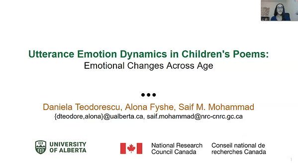 Utterance Emotion Dynamics in Children's Poems: Emotional Changes across Age
