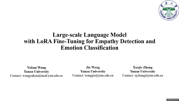 YNU-HPCC at WASSA-2023 Shared Task 1: Large-scale Language Model with LoRA Fine-Tuning for Empathy Detection and Emotion Classification