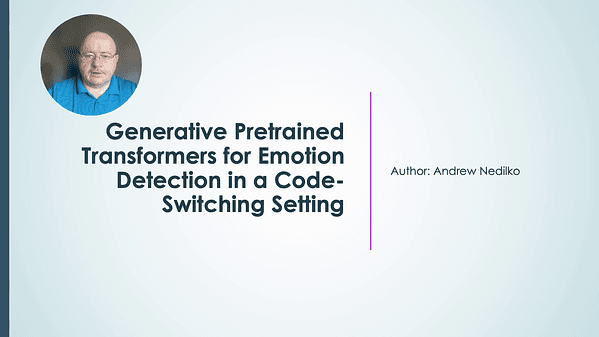 Generative Pretrained Transformers for Emotion Detection in a Code-Switching Setting