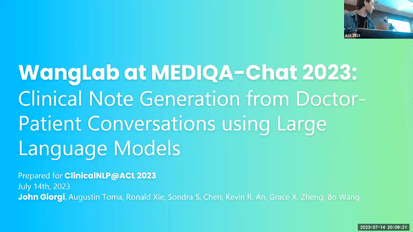 WangLab at MEDIQA-Chat 2023: Clinical Note Generation from Doctor-Patient Conversations using Large Language Models